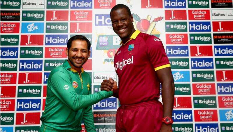 Captains Sarfraz Ahmed and Cralos Brathwaite before the series &Acirc;&copy; Getty Images