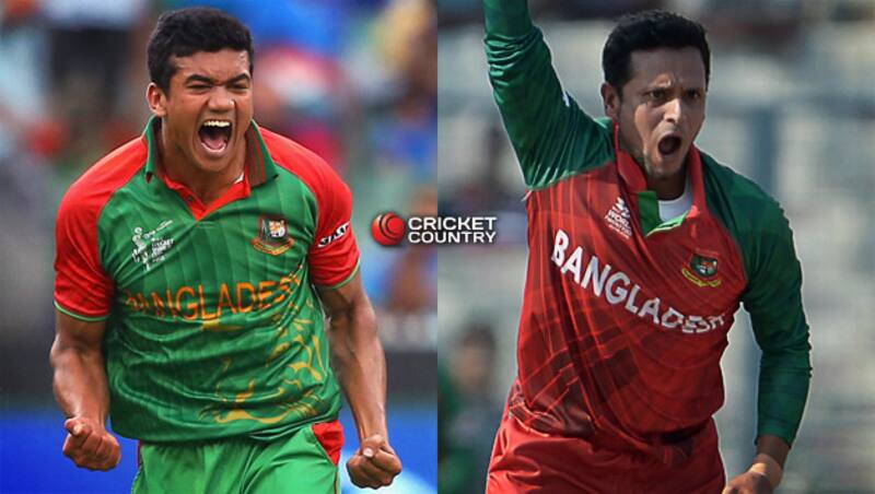 Taskin Ahmed (left) and Arafat Sunny &Acirc;&copy; Getty Images and AFP