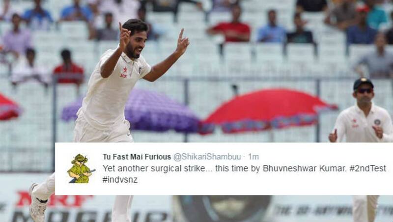 Bhuvneshwar Kumar takes his first fifer in India in Tests &Acirc;&copy; BCCI (Twitter)