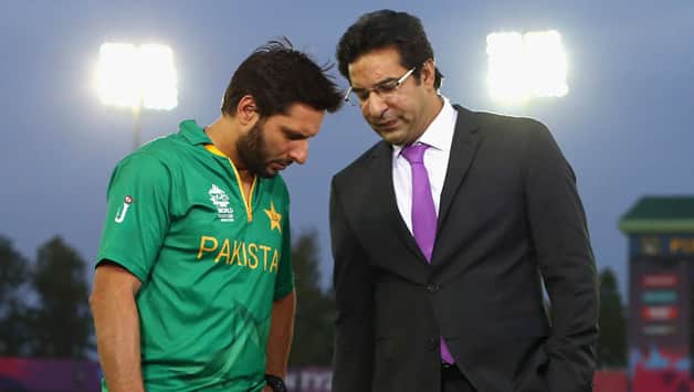 Ahmed Shehzad has picked legendary fast bowler Wasim Akram (right) as his all-time favourite cricketer and former T20 skipper Shahid Afridi as his favourite all-rounder © Getty Images