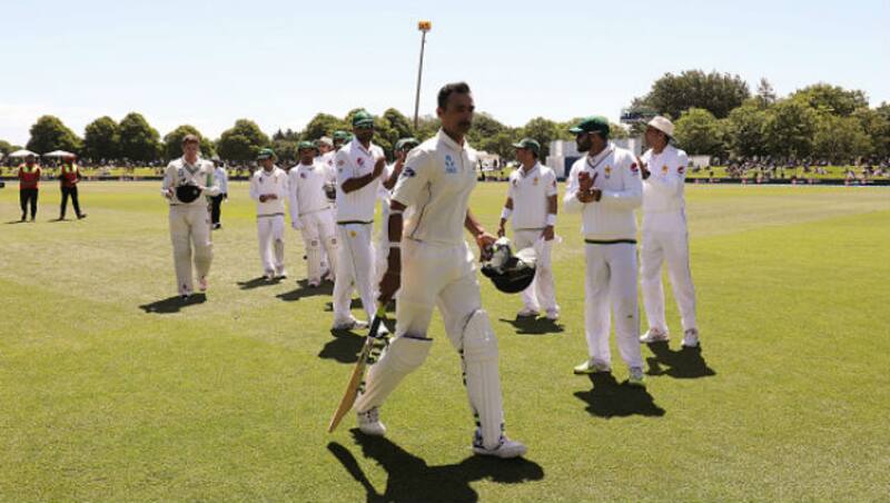 Jeet Raval leads his side off the field after scoring the winning runs in the first Test against Pakistan &copy; Getty Images