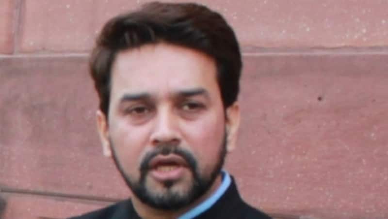 Peshawar Zalmi owner Javed Afridi dropped in at Anurag Thakur's (above) residence for the meeting &Acirc;&copy; IANS