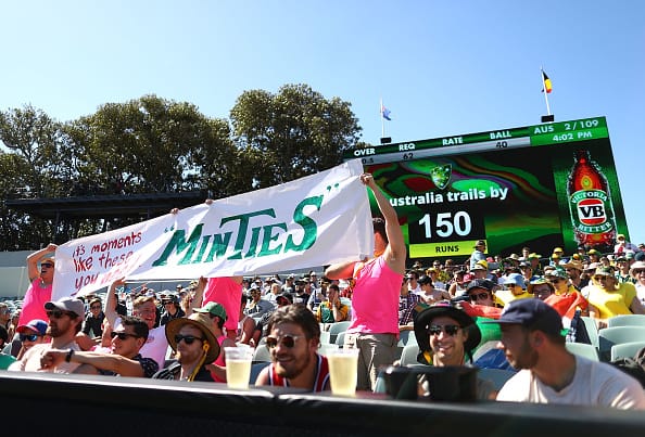 Faf du Plessis had to face signboards while entering Adelaide Oval against Australia © Getty Images