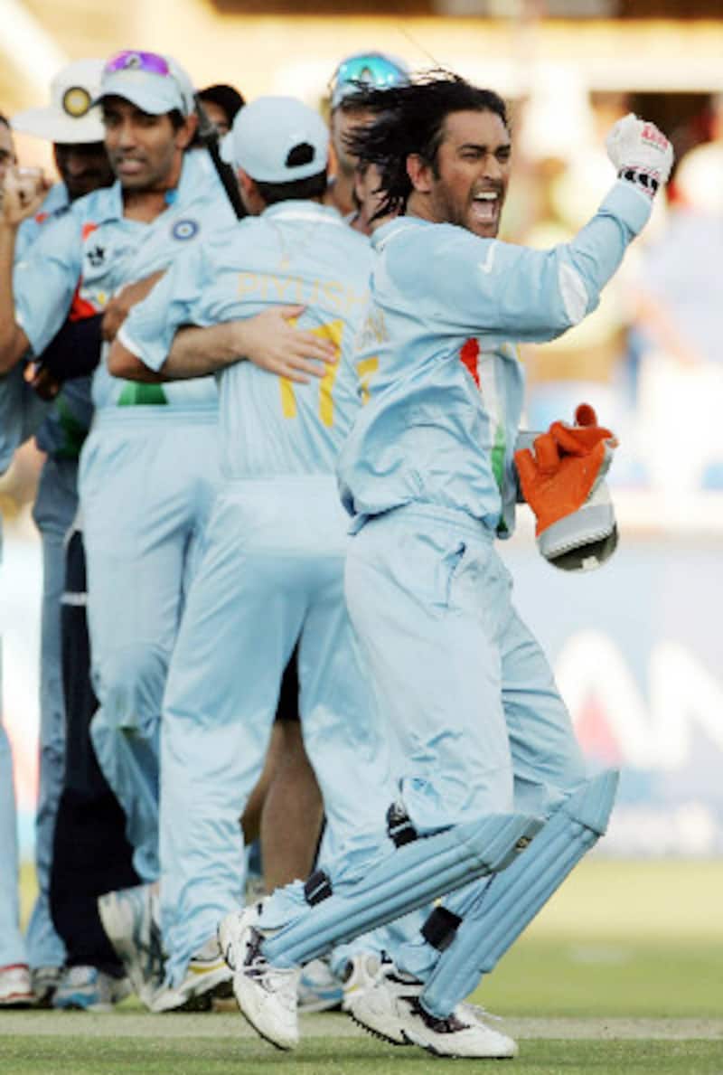 MS Dhoni led India to the World T20 title in his very first tournament as captain &Acirc;&copy; Getty Images 