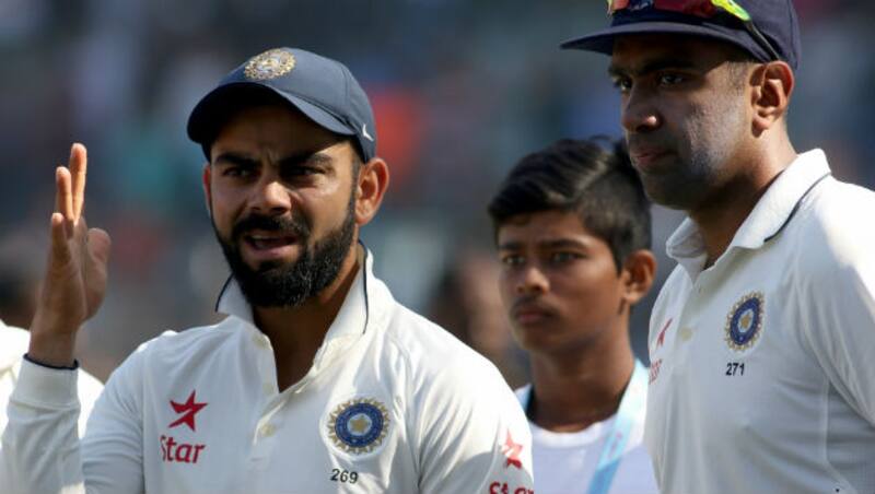 Kohli (left) and Ashwin: The two architects of the Mumbai win. (Courtesy: AFP)