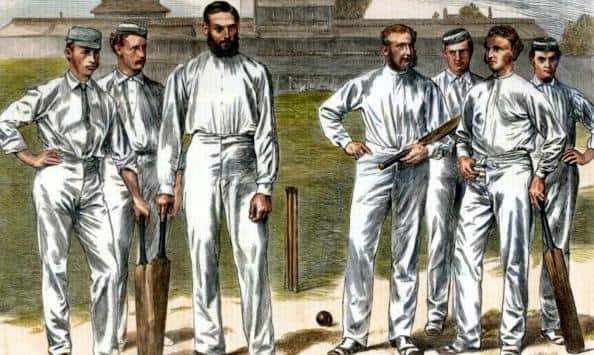 A vintage illustration from The Graphic magazine featuring a “group of crack Gentlemen cricketers”. From left: CI Thornton, Charlie Green, WG Grace, Vyell Walker, Frank Cobden, Walter Money, Fred Frye. Walker was one of the greatest lob bowlers ever. Money, featured in this article, had a brief career but a very successful one as a lobster © Getty Images