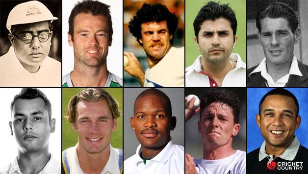 Top, from left: Vizzy, Rob Quiney, Trevor Chappell, Usman Afzaal, Jack Ikin. Bottom, from left: Stuart Binny, Richard Blakey, Lonwabo Tsotsobe, Robert Kennedy, Khaled Mahmud © Getty Images