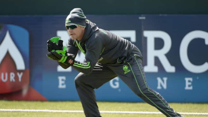 Niall O'Brien during his wicketkeeping practise &copy; Getty Images 