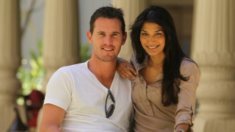 Shaun Tait (left) got married to Indian model Mashoom Singha in June 2014 © Getty Images