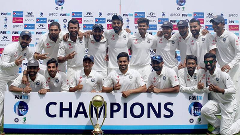 India clinched the four-match Test series and retained their No. 1 Test spot © AFP