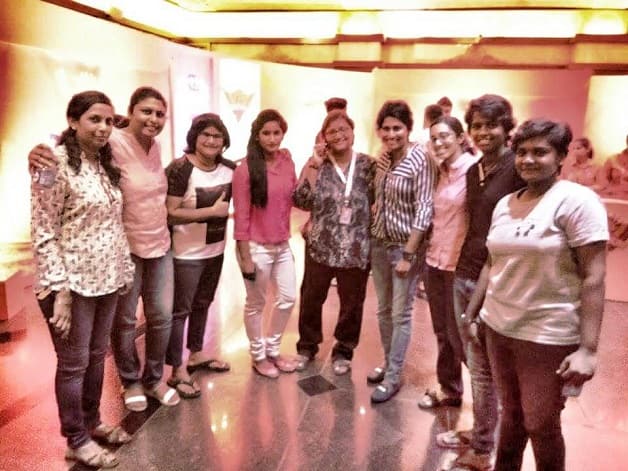 From left: Rajani Venugopal, Archana Naraharasetti, Ragasree Deshmukh, Pranathi Reddy, Purnima Rau, Nooshin Al Khadeer, Ananya Upendran (author), Arundhati Reddy, Praneesha Gorentla. Photo courtesy: Ananya Upendran