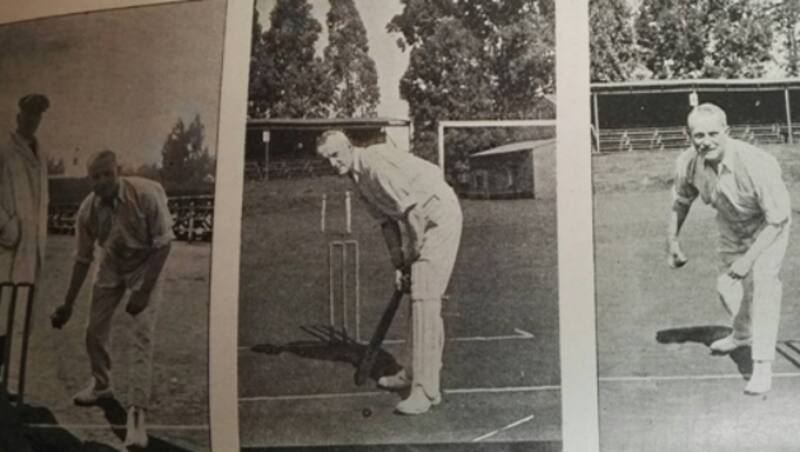 JHD Piton: A lob bowler the world was not quite aware of. Showing his versatility with off-spin action, batting stance and leg-spin action. Photo courtesy: WE Hortor, Johannesburg