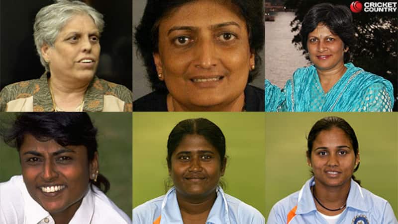 Nine former India Women cricketer were honoured MCC Life Membership.  Top row (left to right): Diana Edulji, Shantha Rangaswamy, Shubhangi Kulkarni) Bottom row (left to right): Sudha Shah, Neetu David, Amita Sharma &Acirc;&copy; AFP, Getty Images and Shantha Rangaswamy Facebook account 