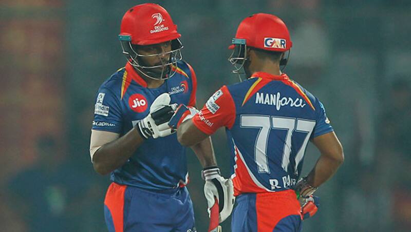 Rishabh Pant (right) and Sanju Samson’s smashing partnership of 143 runs helped DD get over the mark with 7 wickets to spare © BCCI