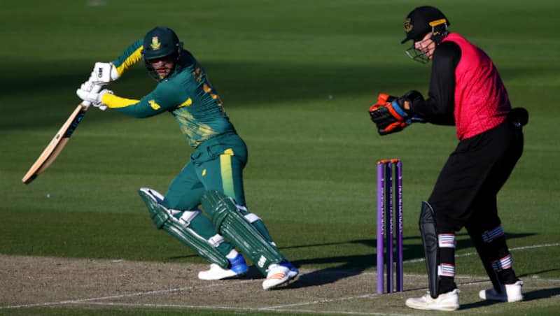 Quinton de Kock retired after striking five fours and seven sixes &Acirc;&copy; Getty Images