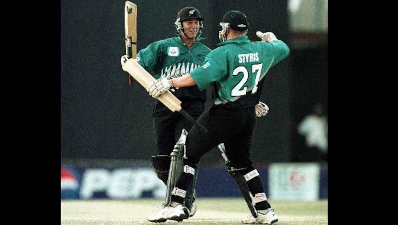 Craig McMillan and Scott Styris celebrate the win against Pakistan &Acirc;&copy; Getty Images
