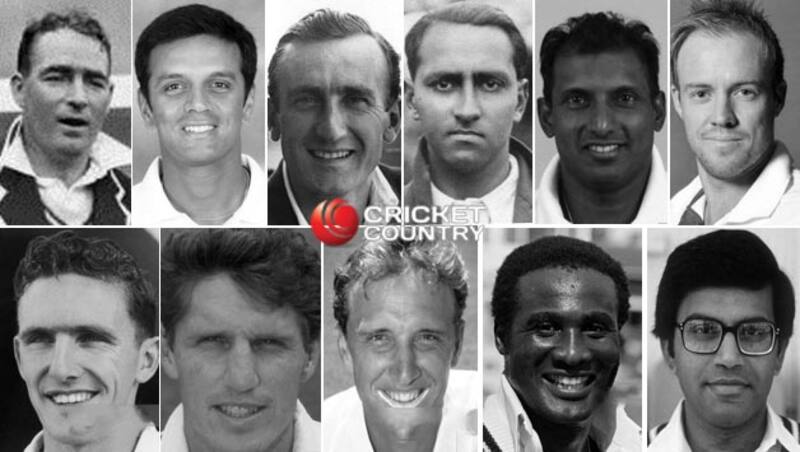 Top, from left: Stewie Dempster, Rahul Dravid, Ted Dexter, KS Duleepsinhji, Aravinda de Silva, AB de Villiers Bottom, from left: Alan Davidson, Fanie de Villiers, Allan Donald, Wayne Daniel, Dilip Doshi &Acirc;&copy; Getty Images