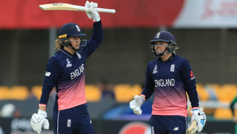 The writing was on the wall for Pakistan after a 213-run stand between centurions Natalie Sciver (L) and Heather Knight &Acirc;&copy; Getty Images