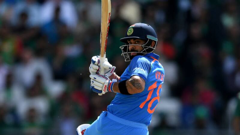 AB de Villiers applauded Virat Kohli's (above) ability to deal with pressure and steer his team to the final