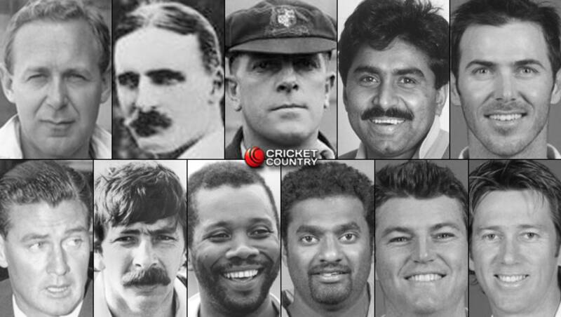 Top row, from left: Arthur Morris, Archie MacLaren, Charlie Macartney, Javed Miandad (c), Damien Martyn Bottom row, from left: Keith Miller, Rod Marsh (wk), Malcolm Marshall, Muttiah Muralitharan, Stuart MacGill, Glenn McGrath &Acirc;&copy; Getty Images