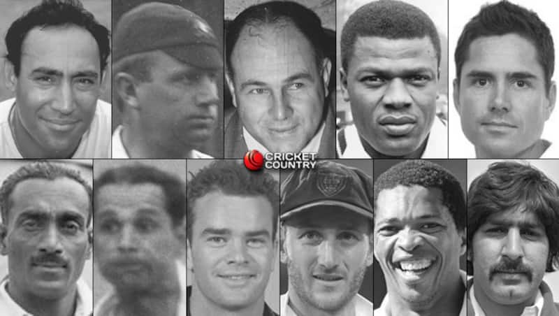 Top row, from left: Mudassar Nazar, Monty Noble (c), Dudley Nourse, Seymour Nurse, Marcus North Bottom row, from left: CK Nayudu, Bapu Nadkarni, Dion Nash, Peter Nevill (wk), Makhaya Ntini, Sarfraz Nawaz &Acirc;&copy; Getty Images