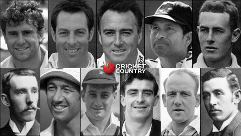 Top row, from left: Mark Taylor (c), Marcus Trescothick, Graham Thorpe, Sachin Tendulkar, Victor Trumper Bottom row, from left: Hugh Trumble, Bob Taylor (wk), Hugh Tayfield, Fred Trueman, Frank Tyson, Charlie Turner &Acirc;&copy; Getty Images