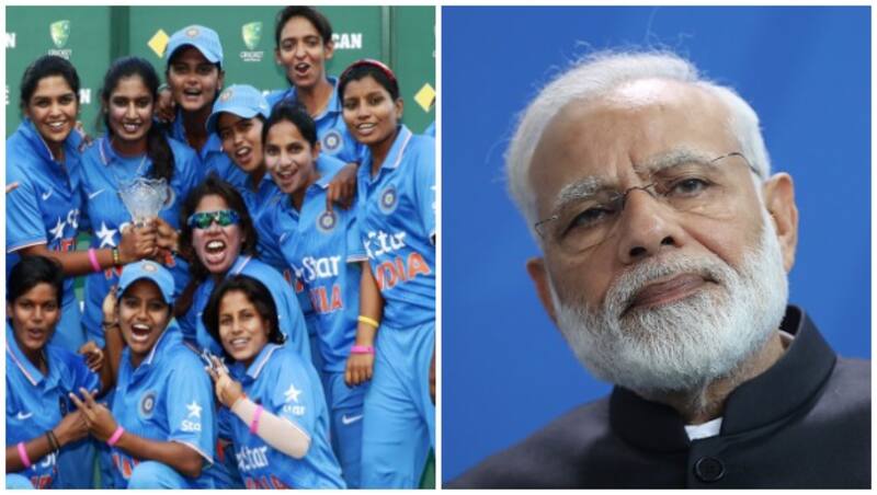 भारतीय महिला क्रिकेट टीम और पीएम नरेंद्र मोदी © Getty Images