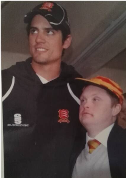Philip Ring with Alastair Cook — the best day of his life. Photo courtesy: Tony Ring