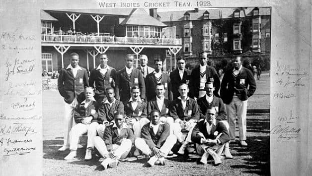 West Indies in England, 1923 © Getty Images Back, from left: Joe Small, Victor Pascall, Joseph Holt, R Mallett (manager), Raymond Phillips, Maurice Fernandes, Clarence Hunter, George John. Middle, from left: George Dewhurst, ‘Snuffy’ Browne, George Challenor, Harold Austin, Karl Nunes, Percy Tarilton. Front, from left: George Francis, Learie Constantine, Harry Ince.