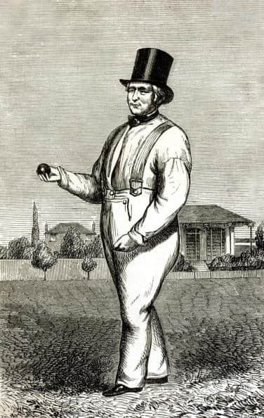 William Lilywhite, the greatest bowler of his times, in full cricket gear in the 1830s © Getty Images