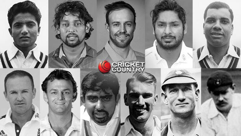 Top, from left: Hanif Mohammad, Tillakaratne Dilshan, AB de Villiers, Kumar Sangakkara, Clyde Walcott. Bottom, from left: Andy Flower, Adam Gilchrist, Asanka Gurusinha, John R Reid, George Brown, Bill Storer &Acirc;&copy; Getty Images