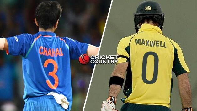 Yuzvendra Chahal 3 - Glenn Maxwell 0 © AFP