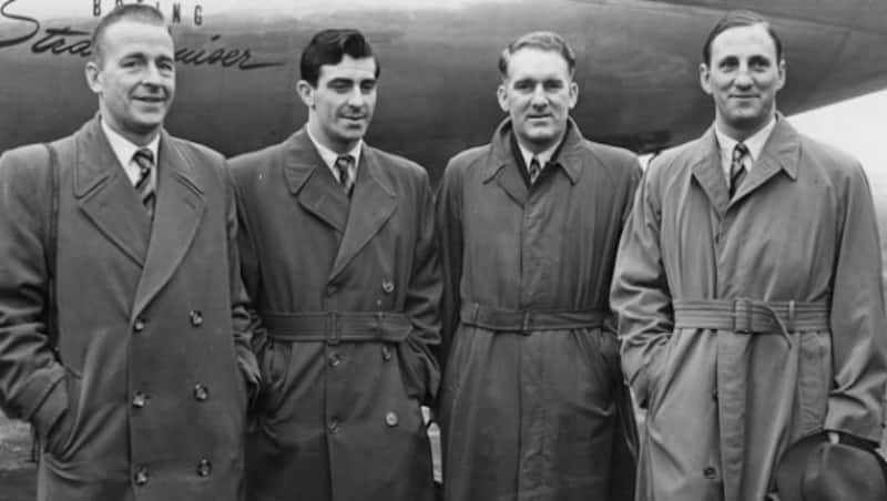 From left: Willie Watson, Fred Trueman, Johnny Wardle, and Len Hutton &acirc; Yorkshiremen all &acirc; ahead of boarding the flight for West Indies months before the incident &Acirc;&copy; Getty Images