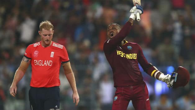 Ben Stokes (L) and Marlon Samuels from ICC World T20 2016 final © Getty Images
