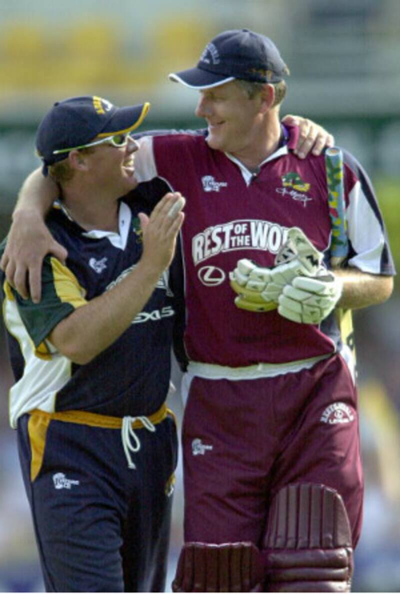 Things were not the same between Shane Warne (left) and Brian McMillan in their first encounter &Acirc;&copy; Getty Images 