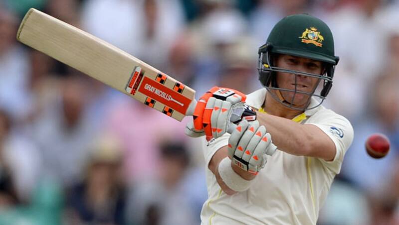 David Warner is unbeaten at tea &copy; Getty Images