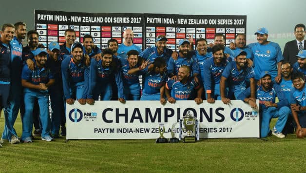 India won their seventh consecutive ODI series © AFP
