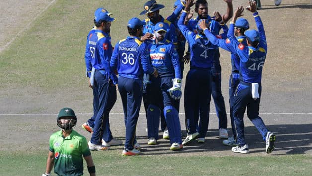 Sri Lanka invited Pakistan to bat and soon Ahmed Shehzad departed for a 12-ball duck (Image courtesy: AFP)