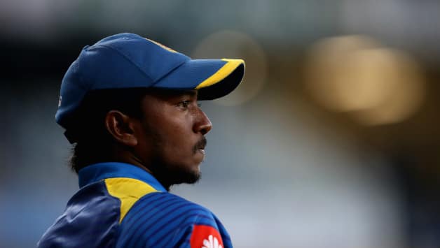 Akila Dananjaya claimed the wicket of Fakhar Zaman. His contribution did not end there. He struck his maiden fifty though for a losing cause. This is his first of international career (Image courtesy: AFP)