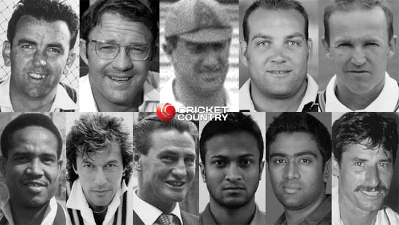 Top, from left: Bobby Simpson, Eddie Barlow, Aubrey Faulkner, Jacques Kallis, Andy Flower Bottom, from left: Garry Sobers, Imran Khan, Keith Miller, Shakib Al Hasan, Ravichandran Ashwin, Richard Hadlee &Acirc;&copy; Getty Images