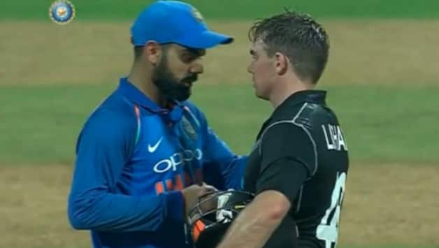 Virat Kohli and Tom Latham after the match Photo Courtesy: Hotstar