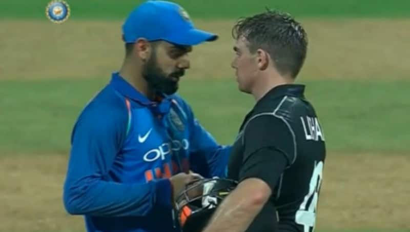 Virat Kohli and Tom Latham after the match Photo Courtesy: Hotstar