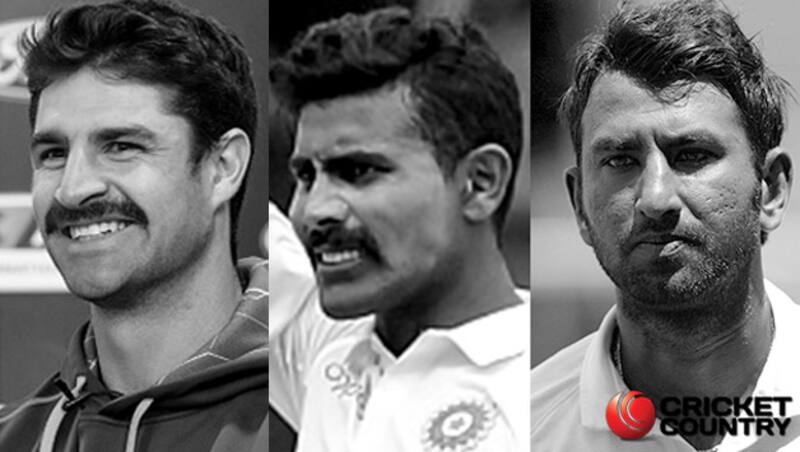 Colin de Grandhomme, Ravindra Jadeja, and Cheteshwar Pujara &Acirc;&copy; AFP 