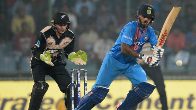 Dhawan registered his highest T20I score (80) © AFP