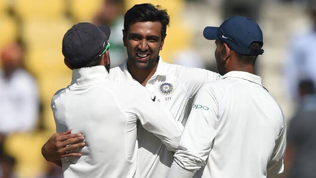 Apart from being one of the major factors behind India's gigantic win, Ashwin reached the personal milestone of 300 Test wickets and broke Dennis Lillee's record in the process © AFP