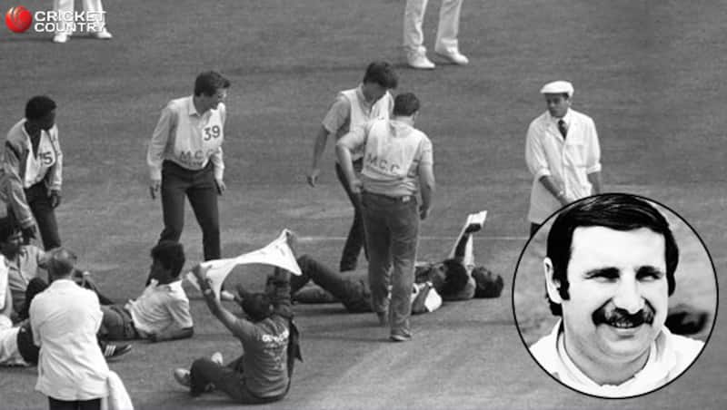 Dickie Bird trying his best to make Tamil Protestors leave the pitch at Lord&acirc;s. Inset: Alan Ealham &Acirc;&copy; Getty Images