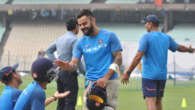 Team India seen at Eden Gardens on Tuesday © IANS
