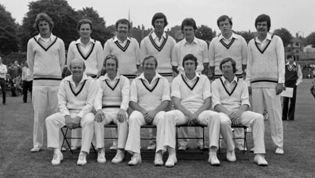 The Derbyshire squad months before John Wright’s debut © Getty Images Back, from left: John Wright, Tony Borrington, John Walters, Ashley Harvey-Walker, Harold Cartwright, Colin Tunnicliffe, Geoff Miller Front, from left: Fred Swarbrook, Bob Taylor, Eddie Barlow, Mike Hendrick, Philip Russell