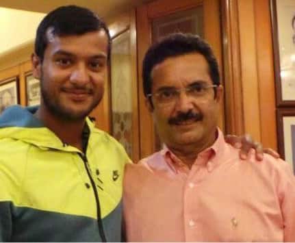 Irfan Sait with Karnataka's leading run-scorer in ongoing Ranji season - Mayank Agarwal Photo Courtesy: Irfan Sait