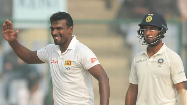 Dilruwan Perera picks Cheteshwar Pujara for 23 © AFP